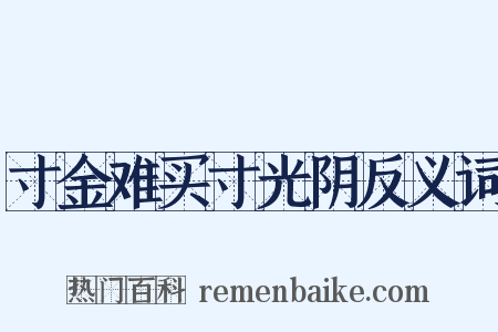 寸金难买寸光阴反义词是什么意思的图片